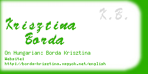 krisztina borda business card